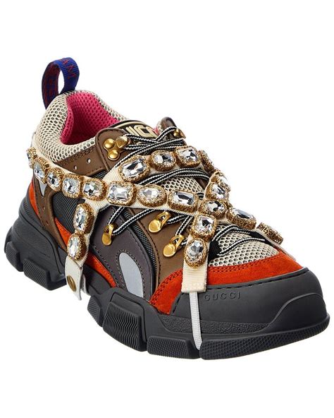 gucci flashtrek sneaker leather|gucci gemstone shoes.